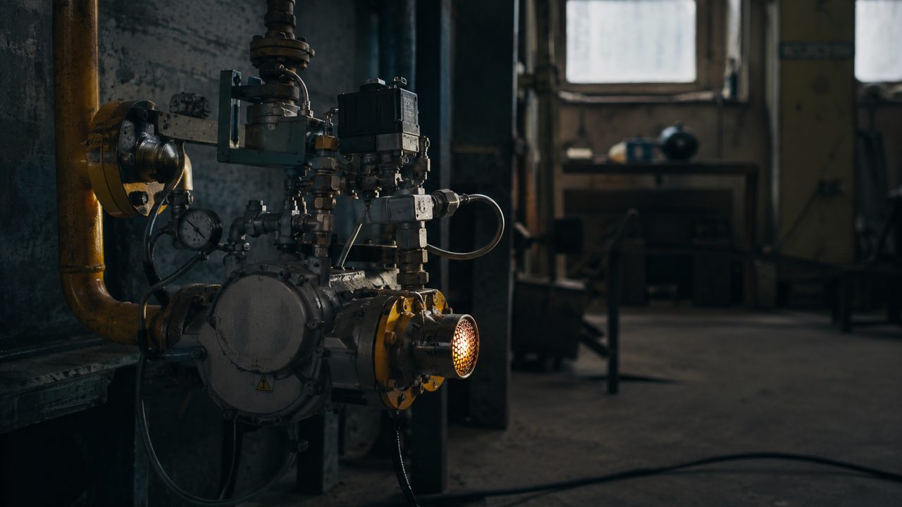 Инженер с платёжкой за газ считает себестоимость цикла камеры полимеризации на калькуляторе